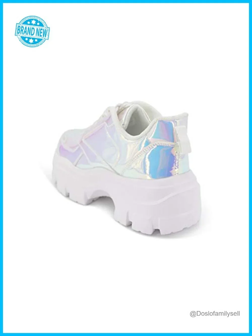 Women Chunky Platform Lace-Up Walking Sneakers Lightweight PU Rubber Sole